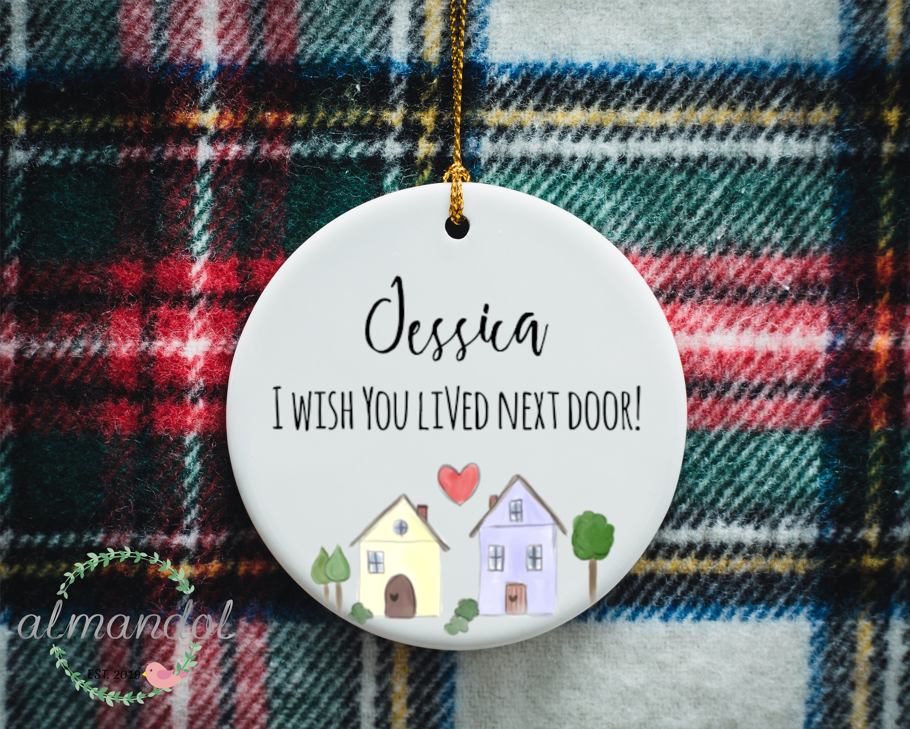 Personalized We're So Glad You Live Next Door Ornament