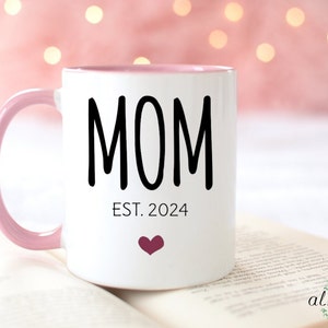 Mom Est. Custom Baby Shower Gift, Baby Shower Mug, Mom Coffee Mug, Baby Announcement Gift, New Mom Gift, Mom Mug, Baby Reveal Mug, New Mom