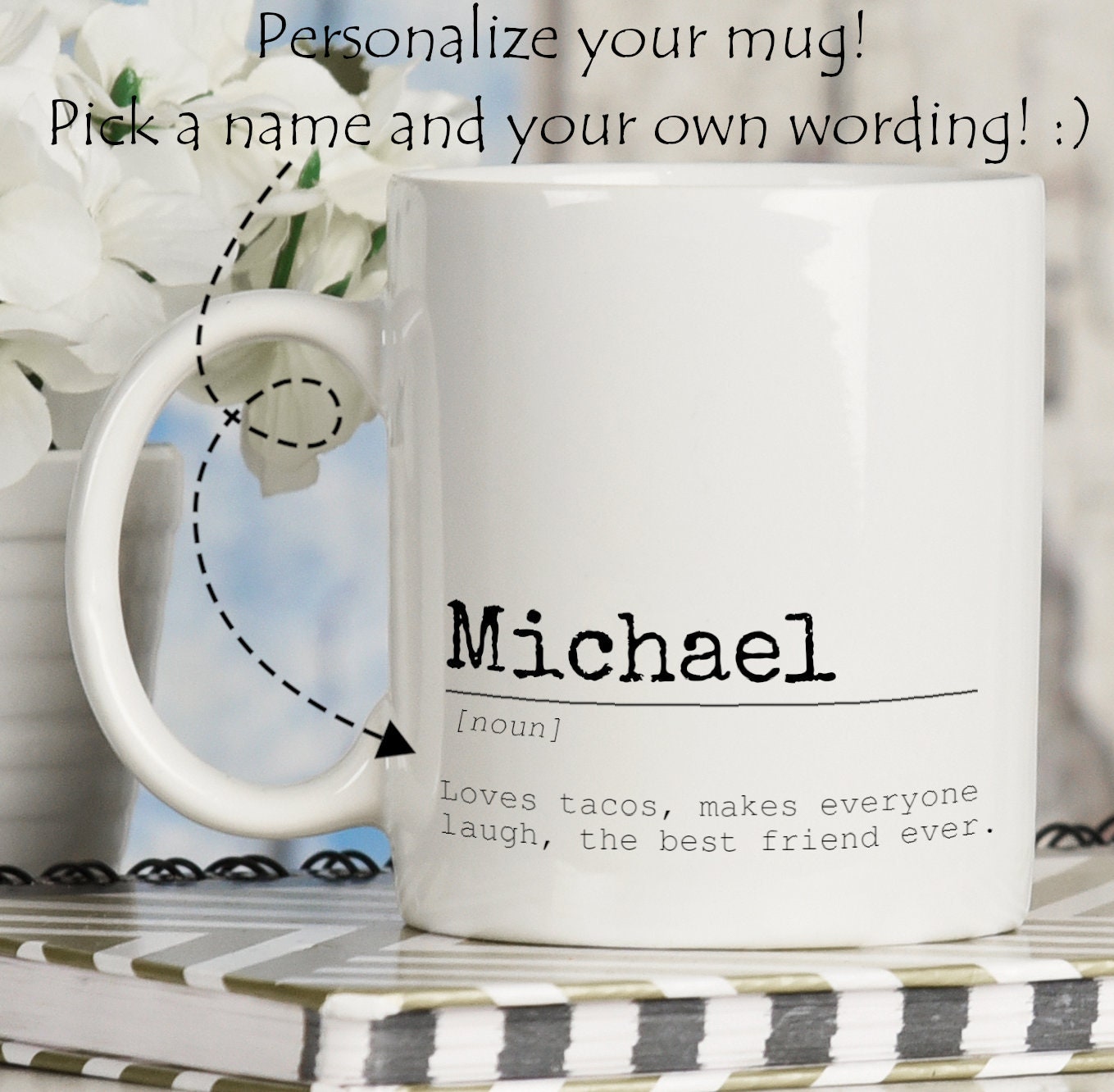 Funny Husband Gift, Name Definition Boyfriend Gift Idea For Birthday Or Anniversary, Custom Wording Coffee Mug, Father'S Day Gift Idea