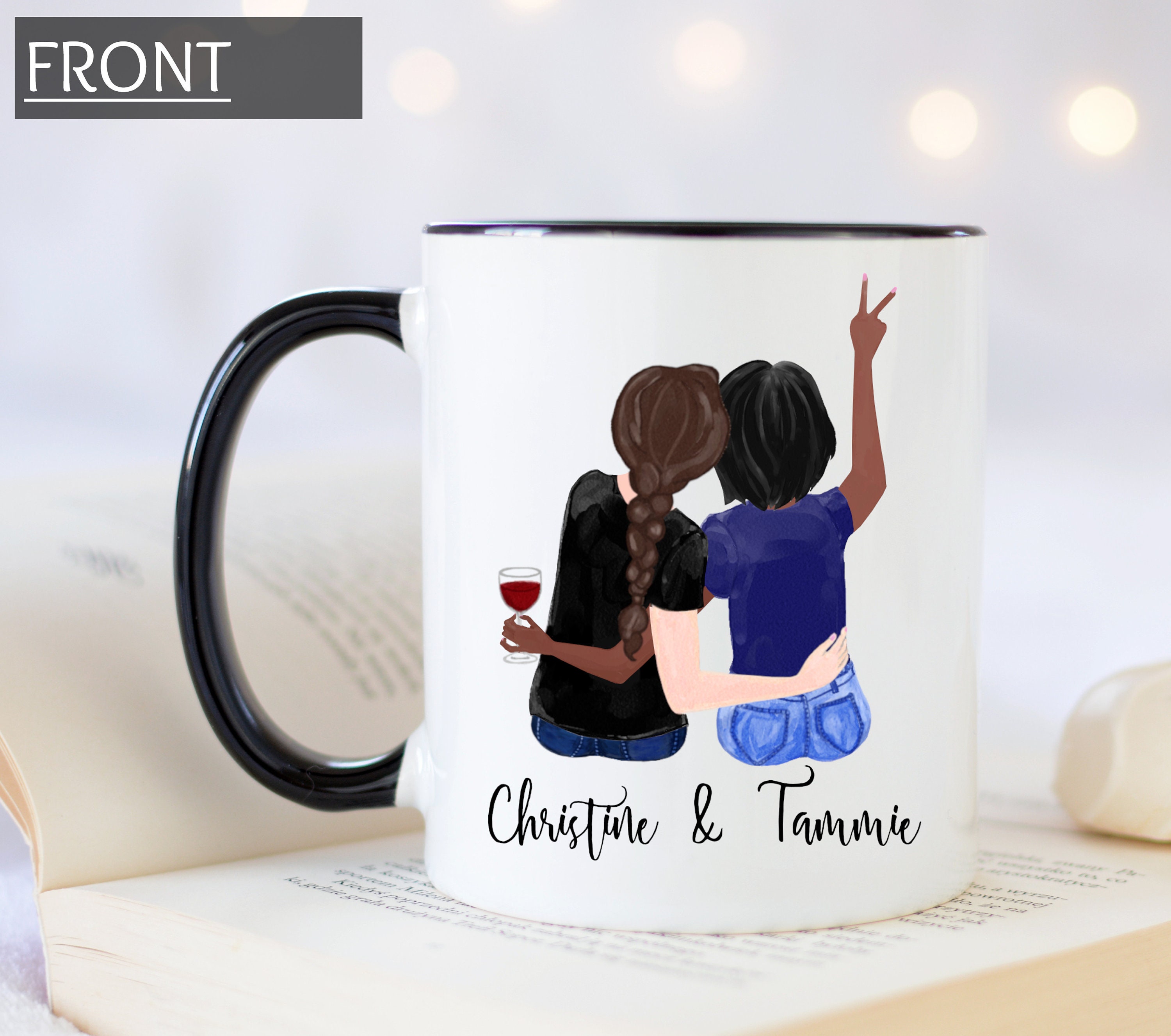 Custom Best Friend Mugs for Women, Choose Name Personalized Friendship  Coffee Mug for Bestie BFF, Galantine's Day Gift, Long Distance Friendship