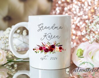 Grandma Est. 2024 New Grandma Coffee Mug. Baby Announcement Grandmother Gift. New Grandma Pregnancy Announcement Mug. Grandma Mug.