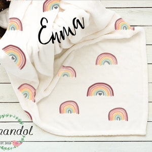 Custom Name Minky Blanket, Rainbow Throw Blanket, Rainbow Name Blanket, Super Soft Blanket, Rainbow Baby Blanket