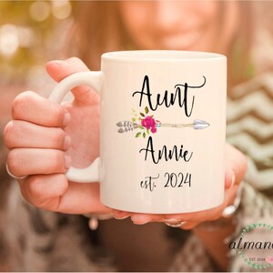 Auntie Est. 2025 Auntie To Be Coffee Mug. Baby Announcement Sister/Aunt Gift.
