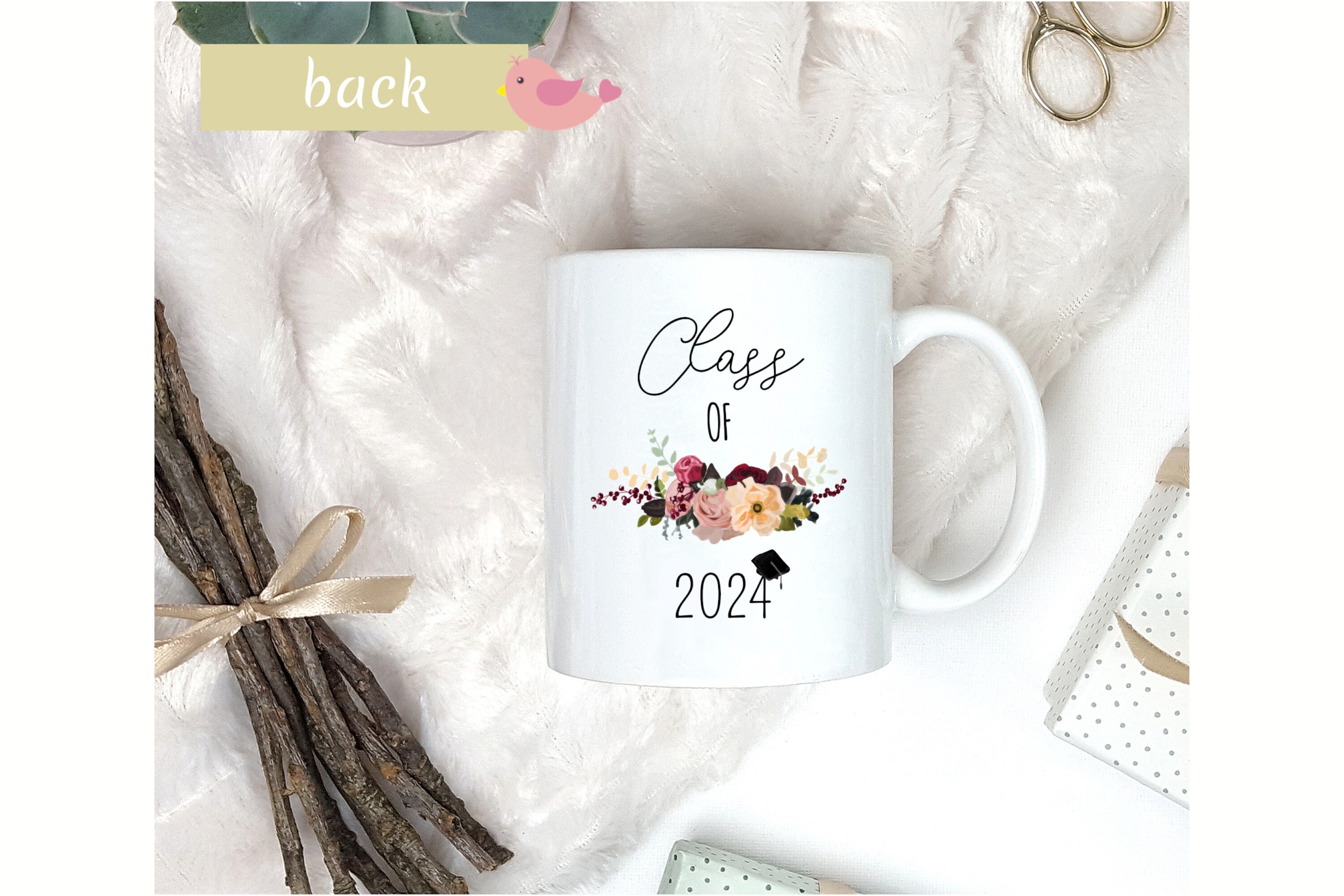 ThisWear Grad Gift Set Class of 2024 Grad Cups 2024 Graduation Mugs 2 Pack  15oz Coffee Mugs Multi