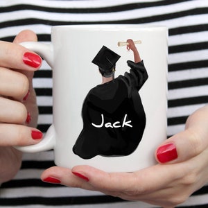 Custom Graduation Mug For Him, Custom Graduation Gift, College Graduation Boy, Class Of 2024, Graduate Gift, Graduation Gift For Son0 11 oz white handle