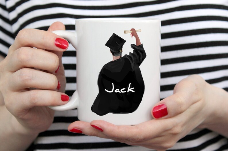 Custom Graduation Mug For Him, Custom Graduation Gift, College Graduation Boy, Class Of 2024, Graduate Gift, Graduation Gift For Son0 11 oz white handle