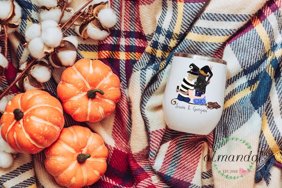 Custom Witch Tumbler, Custom Halloween Wine Tumbler, Best Friend Gift, Basic Witch Cup, Autumn Tumbler, Halloween Gift, Autumn Birthday Gift