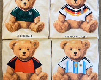 World Cup 2026 Teddy Bear T-Shirt Unisex World Cup Copa Mundial Mexico Spain Germany Argentina