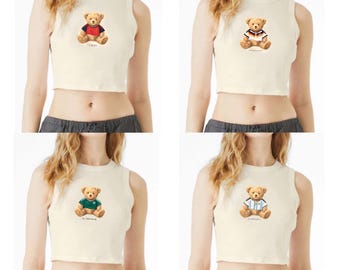 World Cup 2026 Tricolor Teddy Bear Tank Top Unisex World Cup Copa Mundial Mexico Spain Germany Argentina