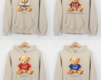Liga MX Hoodie Bear Chivas Toluca Pumas Cruz Azul America Tigres Leon