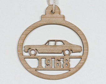 1968 Chevy Nova Sedan 4 Door Wood Laser Cut Ornament