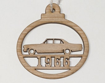 1966 Chevy Nova Sedan 4 Door Car Wood Laser Cut Ornament