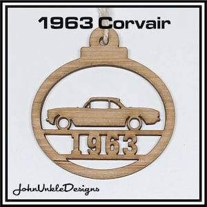 1963 Chevy Corvair Monza Coupe Laser Cut Wood Ornament