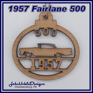 1957 Ford Fairlane 500 Hardtop Wood Laser Cut Ornament