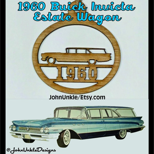 1960 Buick Invicta Estate Wagon Wood Laser Cut Ornament