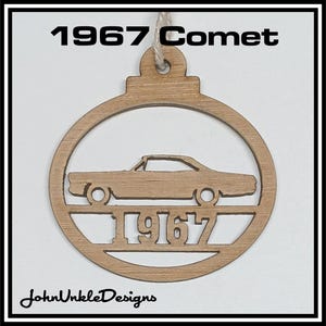 1967 Mercury Comet fastback Sportsroof Wood Ornament laser Cut Mercury