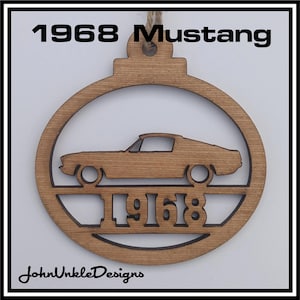 1968 Ford Mustang Fastback Wood Ornament