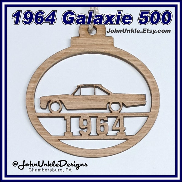 1964 Ford Galaxie 500 Sports Hardtop Fastback Wood Laser Cut Ornament