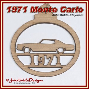 1971 Chevrolet Monte Carlo Laser Cut Wood Ornament