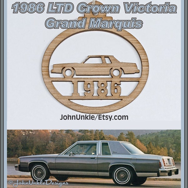 1986 Ford LTD Crown Victoria - Mercury Grand Marquis Laser Cut Wood Ornament