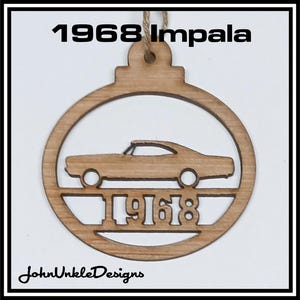 1968 Chevrolet Impala Wood Laser Cut Ornament