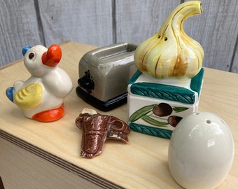 assorted mismatched vintage shakers, salt or pepper, free shipping, ready to ship USPS ground advantage