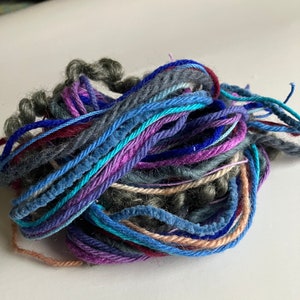 yarn destash bundle, vintage yarn bundle, blue and purple yarn, yarn for crafting, shipping included, ready to ship USPS ground advantage