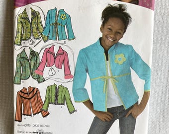 Girls' Jacket Pattern Simplicity 4293 Size AA (8-16) Uncut