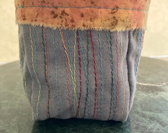 small reversible fabric bin, small fabric storage bin, ready to ship, shipping included