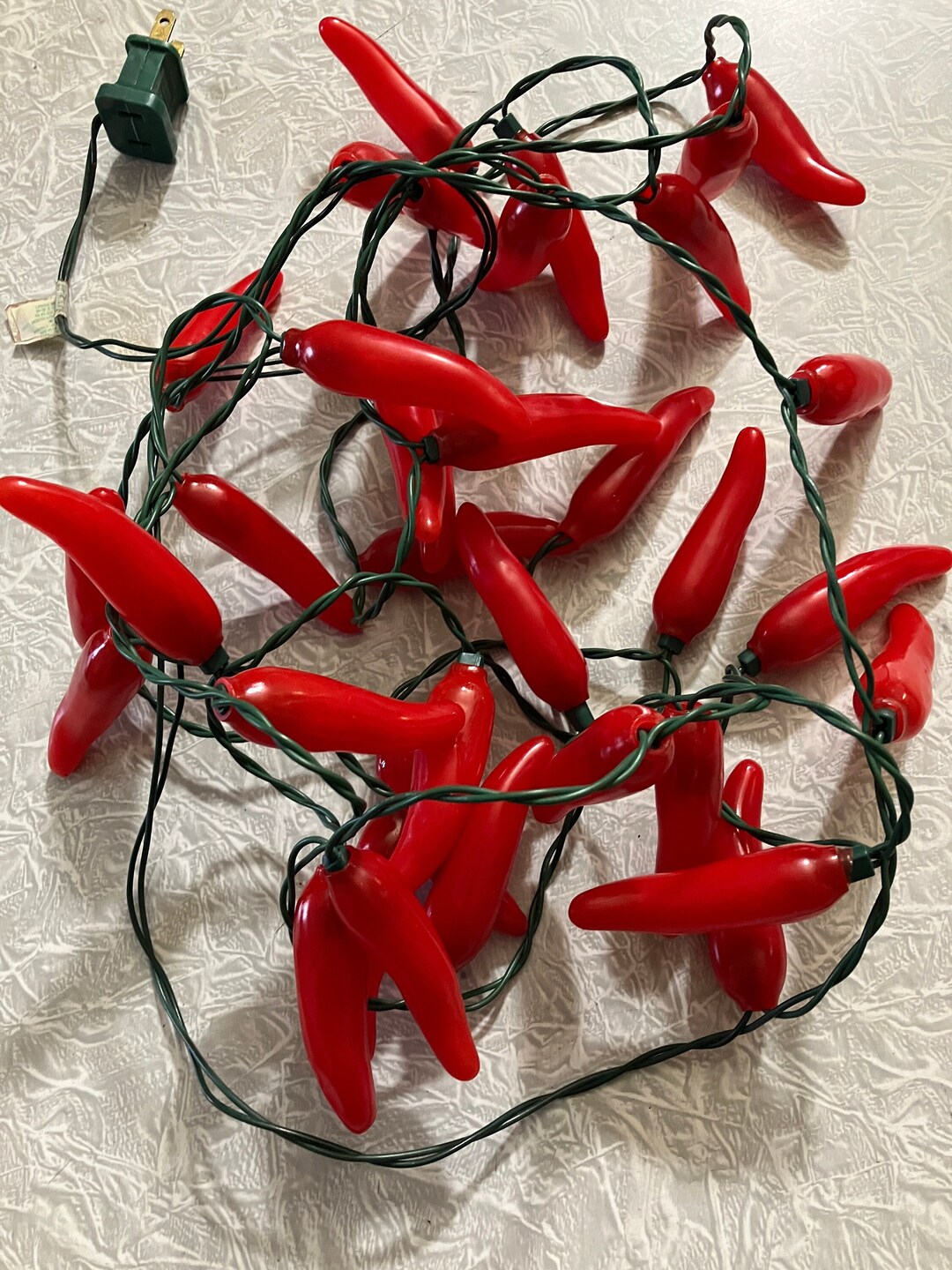 Chili Pepper String Lights, Vintage Chili Pepper Lights, Red Chili Pepper Lights, Pepper String
