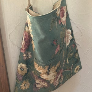 slouchy fabric handmade messenger bag, crossbody bag, reversible bag, shipping included, ready to ship USPS ground advantage