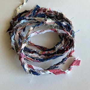handmade fabric twine, scrappy fabric twine, fabric craft supply, ready to ship, shipping included