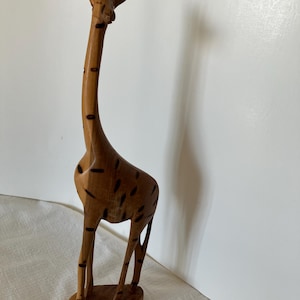carved wooden giraffe, Besmo product, Kenya giraffe, USPS ground advantage shipping included, ready to ship