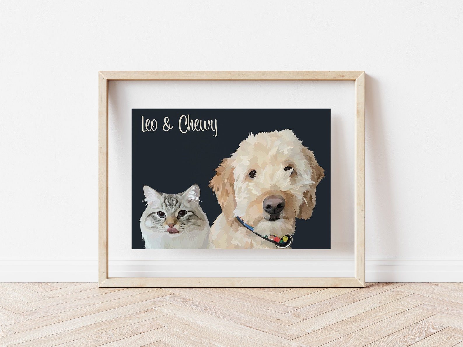 Your Pet's Portrait Framed Artwork Matte Prints Custom Etsy