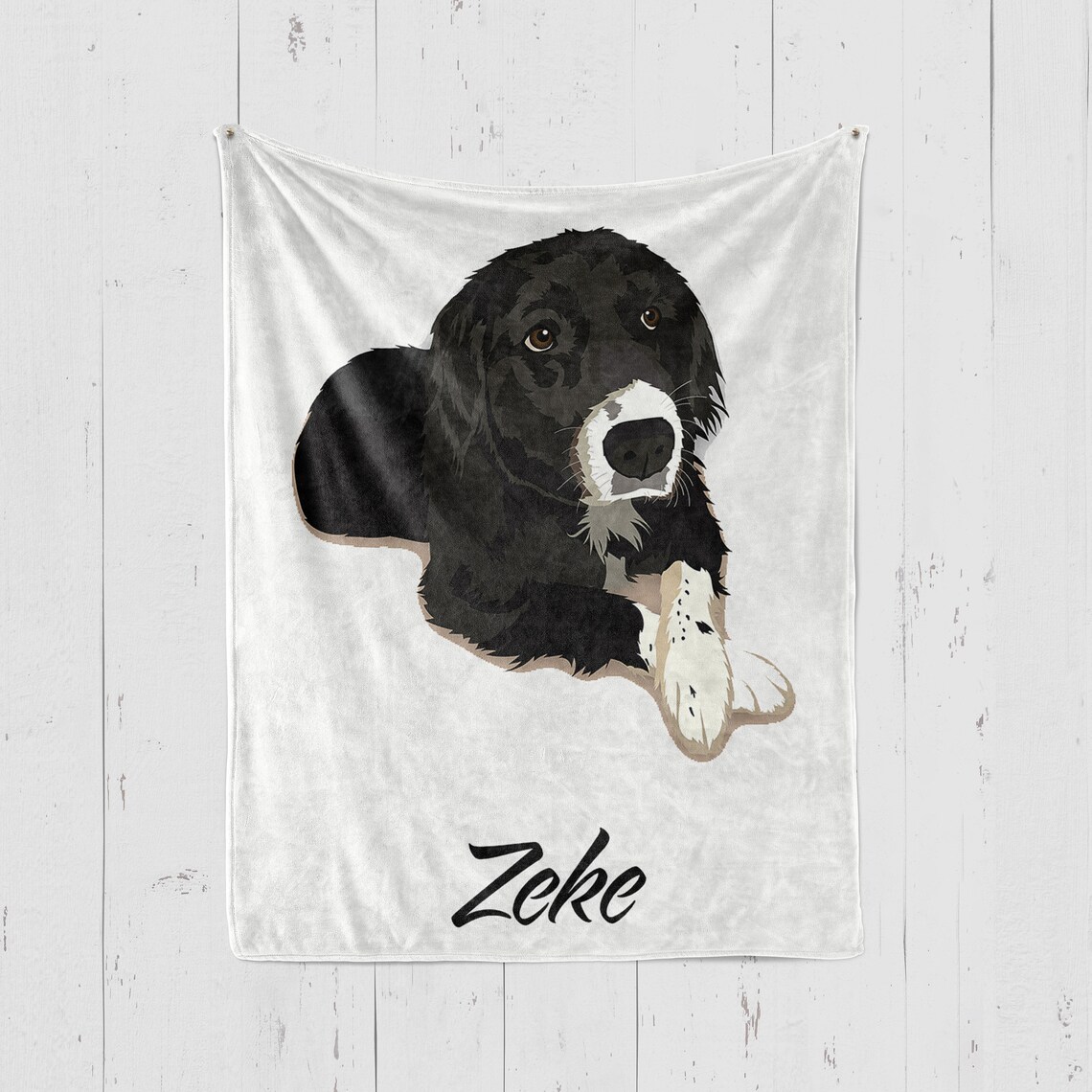 Your Pets Portrait on a Blanket Digital Art Style Portrait Etsy