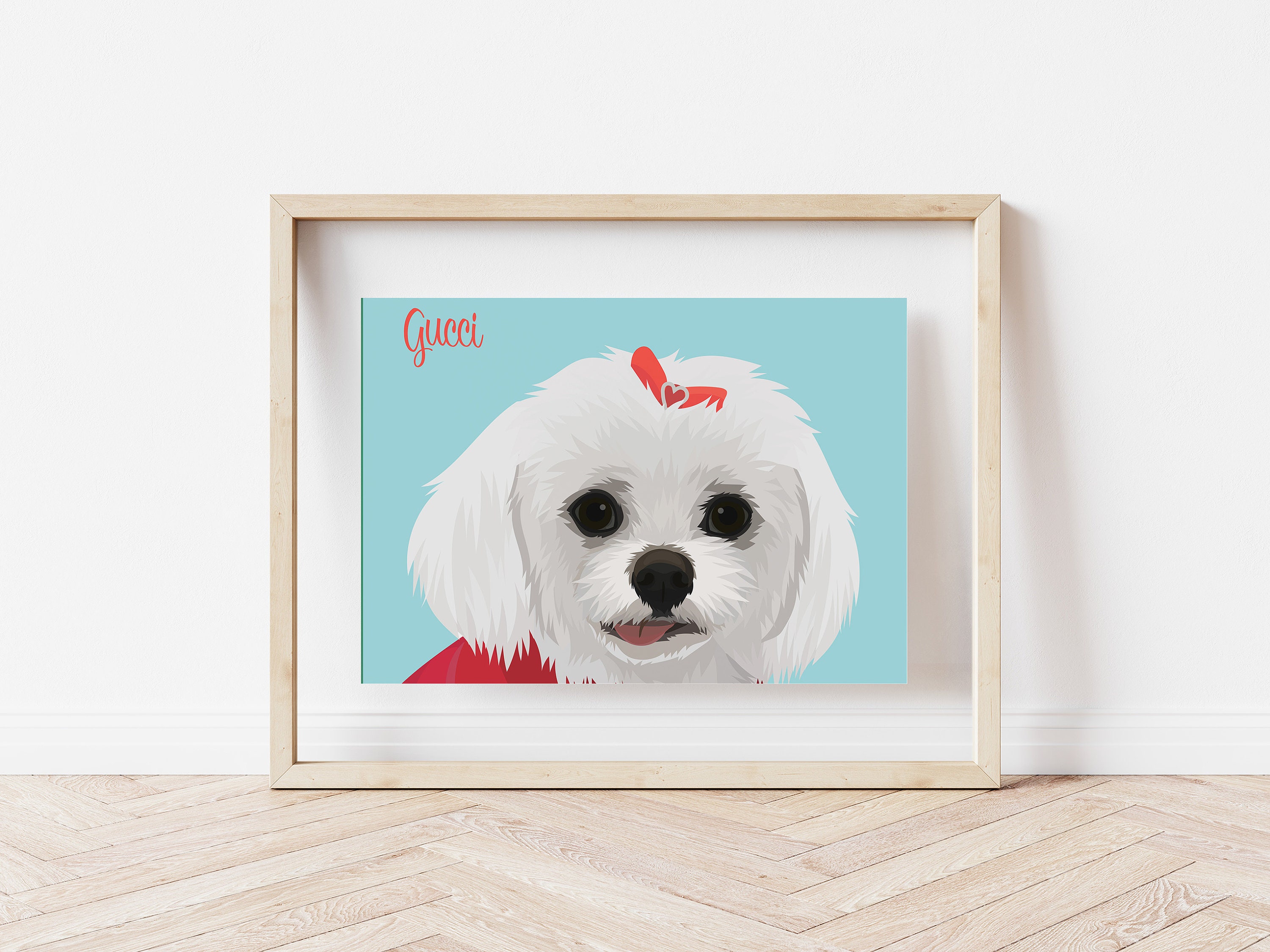 Your Pet's Portrait Framed Artwork Matte Prints Custom Etsy