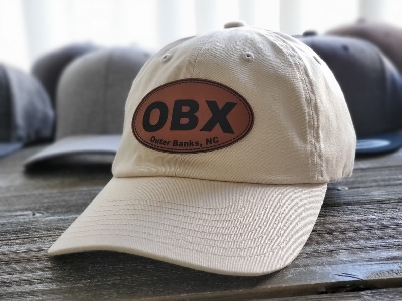 OBX Leather Patch Unstructured Cotton Twill Dad Hat with Syn Etsy