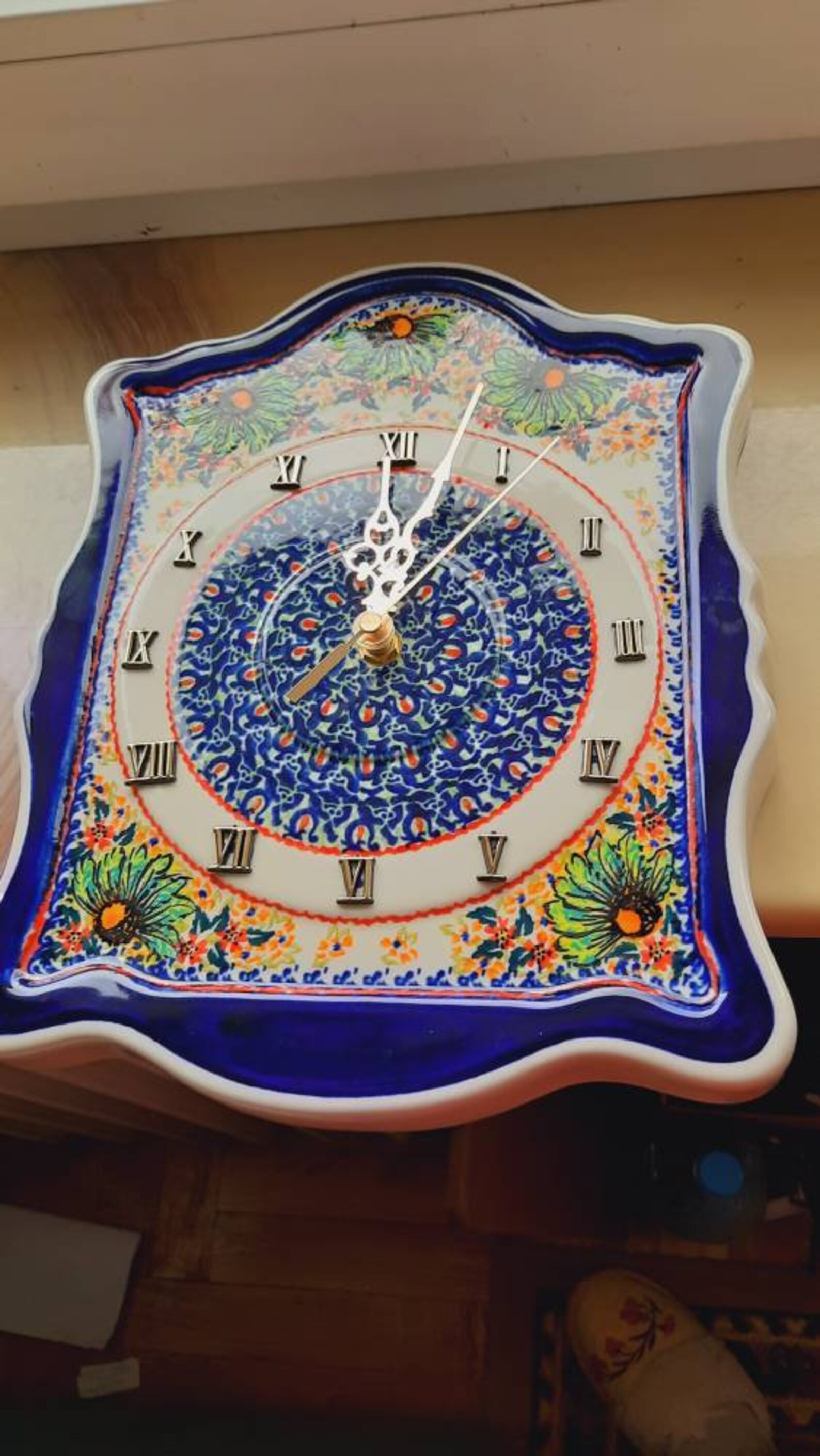 Polish pottery Bolesławiec clock Etsy