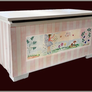 Fairy Land with Pink Stripes Toy Storage Chest