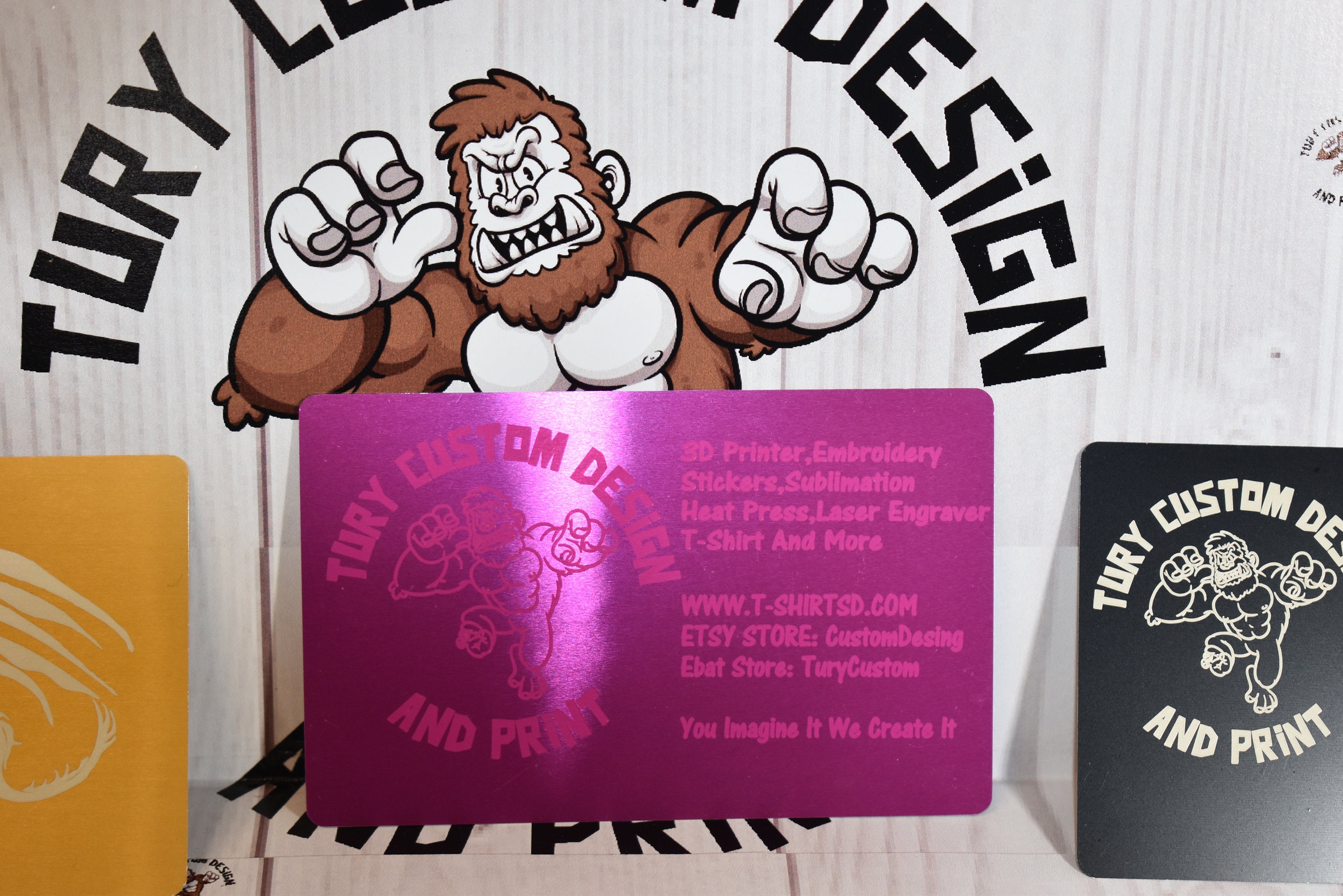 Custom Engraved Aluminum Business Cards Etsy