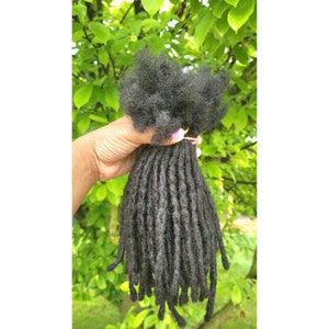 Textured Interloc Human Hair Dreadloc Extensions 50 Locs Per Bundle in Sizes 0.4cm -0.8cm 100% Human Hair Loc Extensions