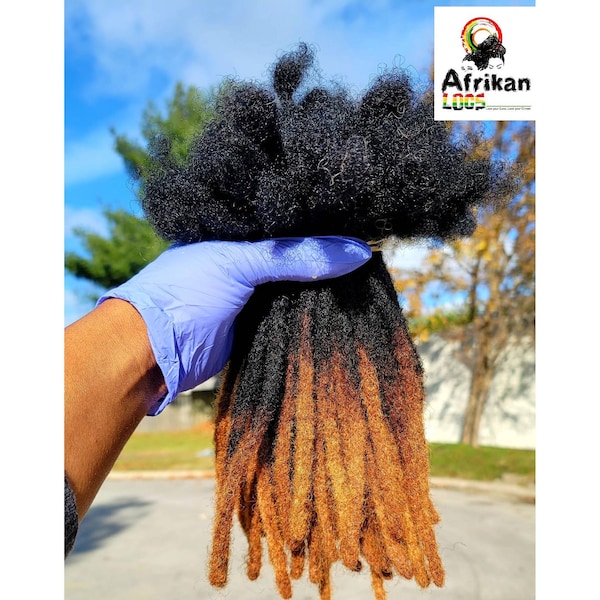 100% Human Hair Dreadloc Extensions With Honey Blonde Tips  , Custom Permanent Dreads For Male Female Kids Locks 10 locks Per Bundle