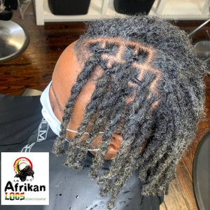 Salt and Pepper Goddess Dreadloc Extensions Black And Grey Curly Tips Dreadloc Extensions 10 Locs Per Bundle