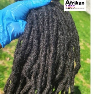 Intaloc Dreadloc Extensions 100% Human Hair Interlocked locs Natural Looking Locs 10 locs Per Bundle Textured Intalocs Dreadloc Extensions image 3