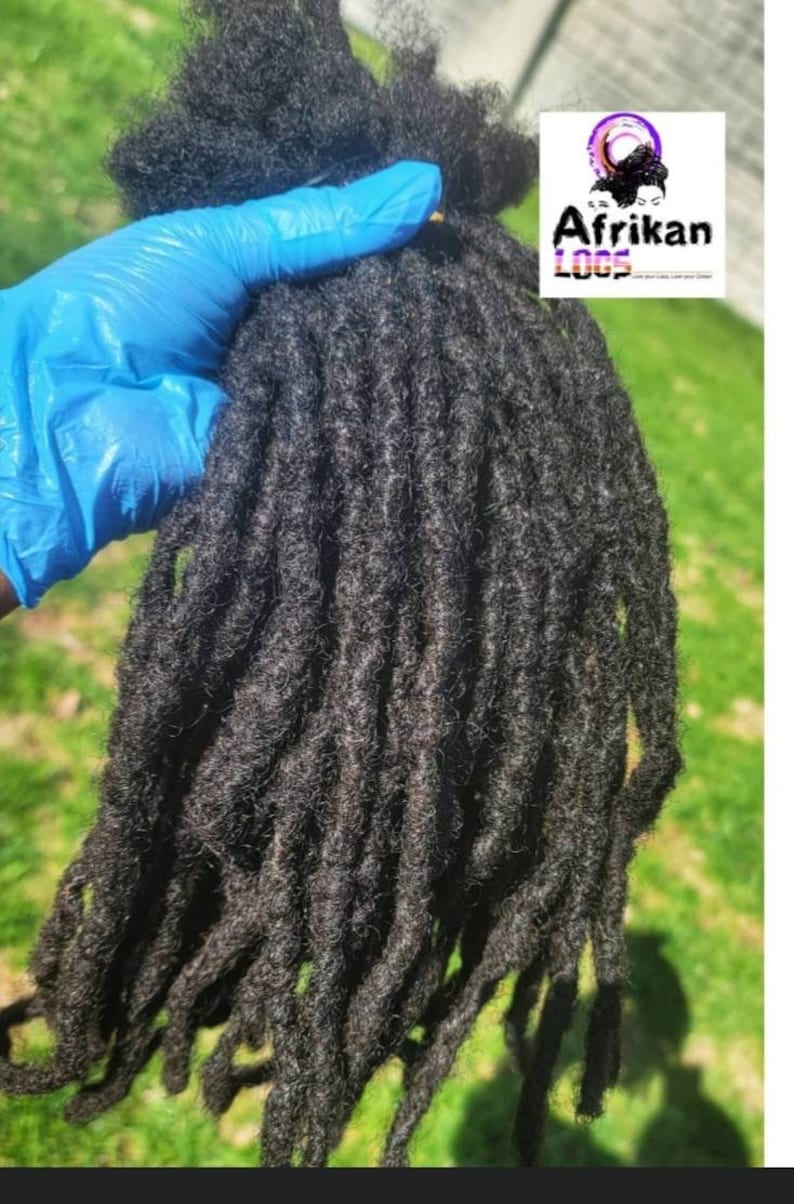 Intaloc Dreadloc Extensions 100% Human Hair Interlocked locs Natural Looking Locs 10 locs Per Bundle Textured Intalocs Dreadloc Extensions image 3