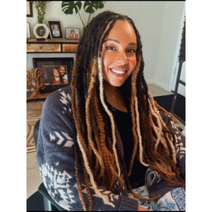 100% Human Hair Dreadloc Extensions Textured BohTex Locs 10 locs Per Bundle