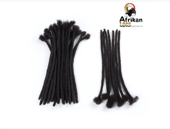 10 Strands of 0.4cm-0.8cm 100% Human Hair Loc Extensions 4C Hair Textured  Handmade Loc Extensions