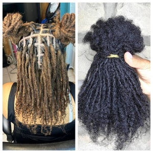 Intaloc Curly Tips  Dreadloc Extensions 100% Human Hair Interlocked locs Natural Looking Locs 10 locs Per Bundle