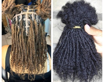 Intaloc Curly Tips  Dreadloc Extensions 100% Human Hair Interlocked locs Natural Looking Locs 10 locs Per Bundle