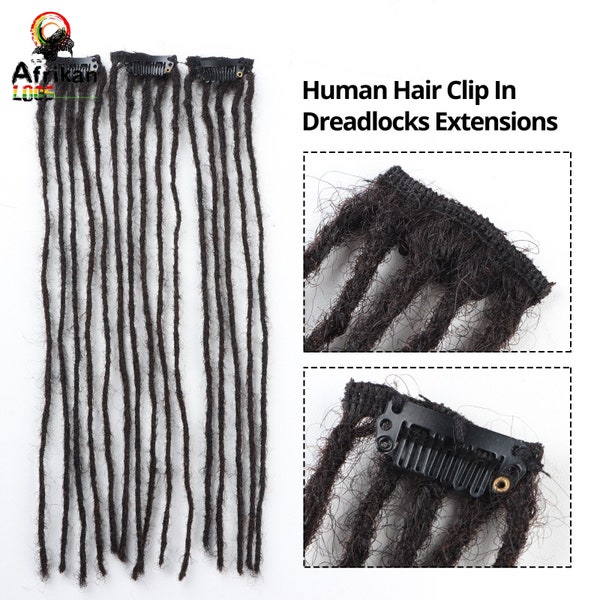 Human Hair 0.2cm Sisterloc /Microloc 5 Locs Per Clip On  For Extra Volume And Length Can be Customized For Additional Locs Per Clip On